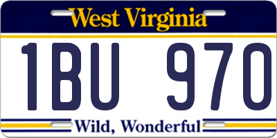 WV license plate 1BU970