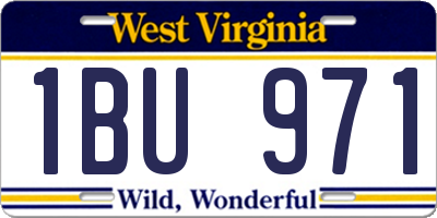 WV license plate 1BU971