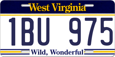 WV license plate 1BU975
