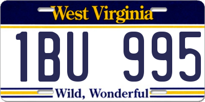 WV license plate 1BU995