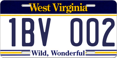WV license plate 1BV002