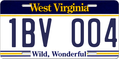 WV license plate 1BV004