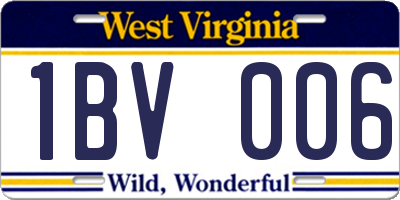 WV license plate 1BV006