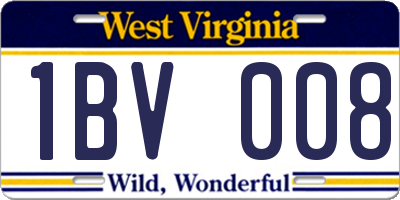 WV license plate 1BV008