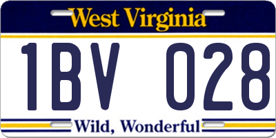 WV license plate 1BV028