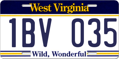 WV license plate 1BV035