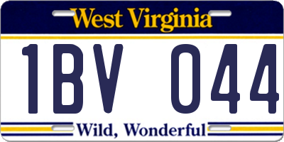 WV license plate 1BV044