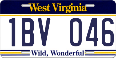 WV license plate 1BV046