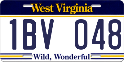 WV license plate 1BV048