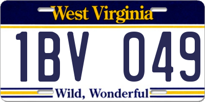 WV license plate 1BV049