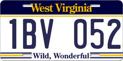WV license plate 1BV052