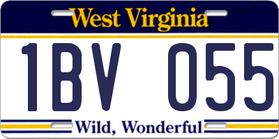 WV license plate 1BV055