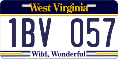 WV license plate 1BV057