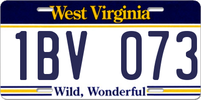 WV license plate 1BV073