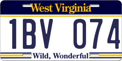 WV license plate 1BV074