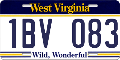 WV license plate 1BV083