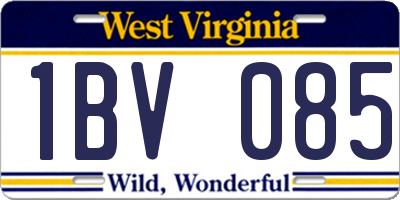 WV license plate 1BV085