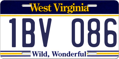 WV license plate 1BV086