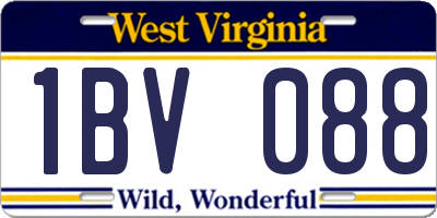 WV license plate 1BV088
