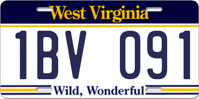 WV license plate 1BV091