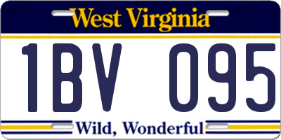 WV license plate 1BV095