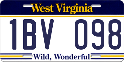 WV license plate 1BV098