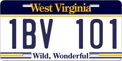 WV license plate 1BV101