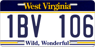 WV license plate 1BV106