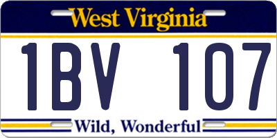 WV license plate 1BV107