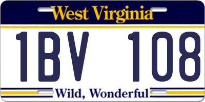 WV license plate 1BV108