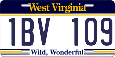 WV license plate 1BV109