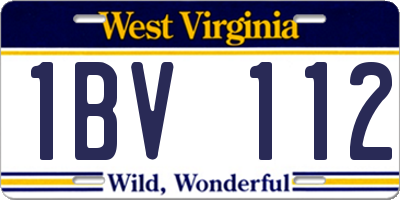 WV license plate 1BV112
