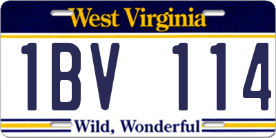 WV license plate 1BV114