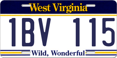 WV license plate 1BV115