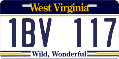 WV license plate 1BV117