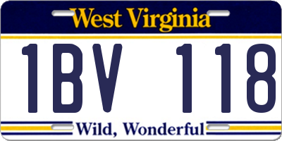 WV license plate 1BV118