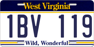 WV license plate 1BV119
