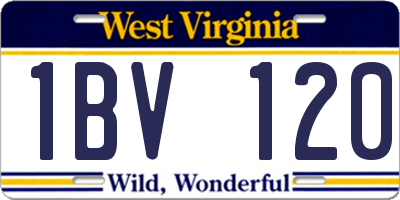 WV license plate 1BV120