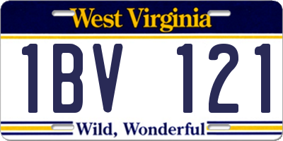 WV license plate 1BV121