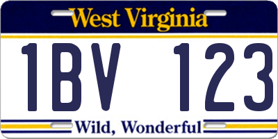 WV license plate 1BV123