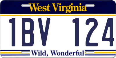 WV license plate 1BV124