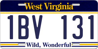 WV license plate 1BV131