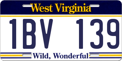 WV license plate 1BV139