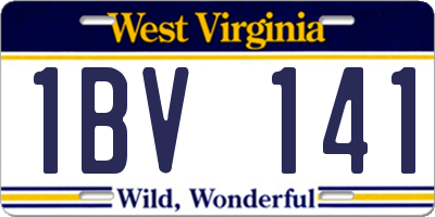 WV license plate 1BV141