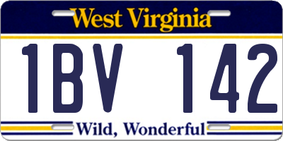 WV license plate 1BV142