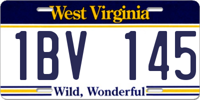 WV license plate 1BV145