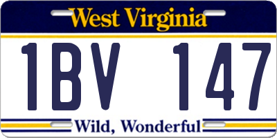 WV license plate 1BV147