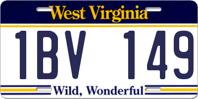 WV license plate 1BV149