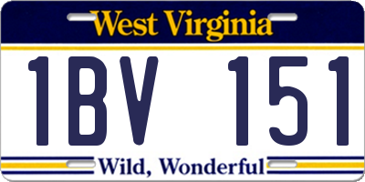 WV license plate 1BV151