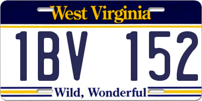 WV license plate 1BV152